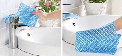 HOKIPO Reusable Absorbent Microfiber Cleaning Wipes Roll (250x300 mm, Blue) - 50 Pieces - Image 4